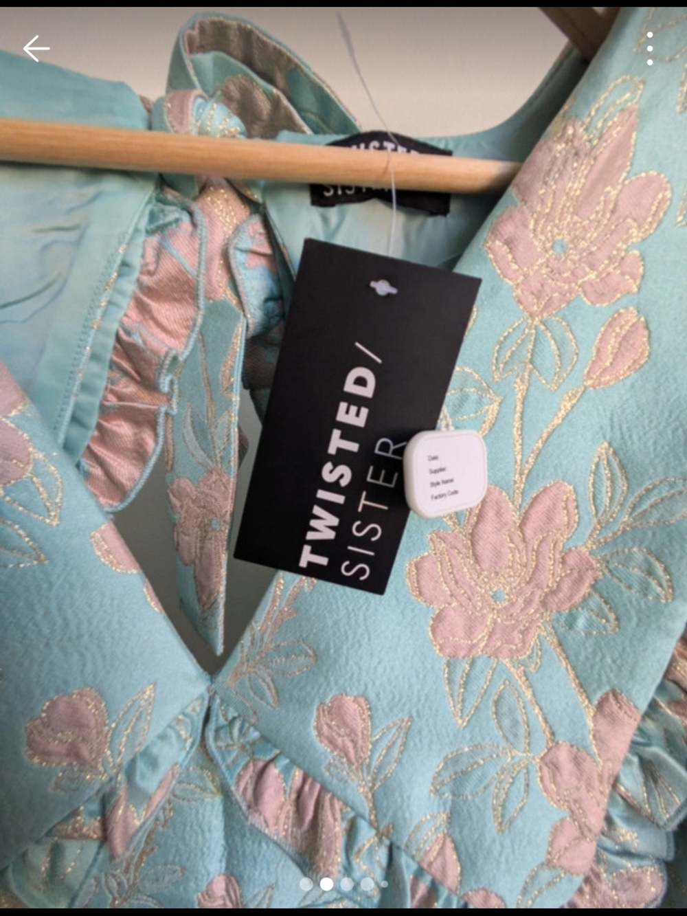BNWT ASOS Luxe Blue Floral Peplum Dress,Sz 6/8 - Picture 7 of 7
